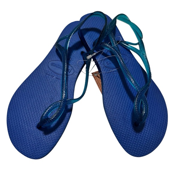 Havaianas NWT Blue Flip Flop Thong Sandals SZ 7/8 - Picture 1 of 6